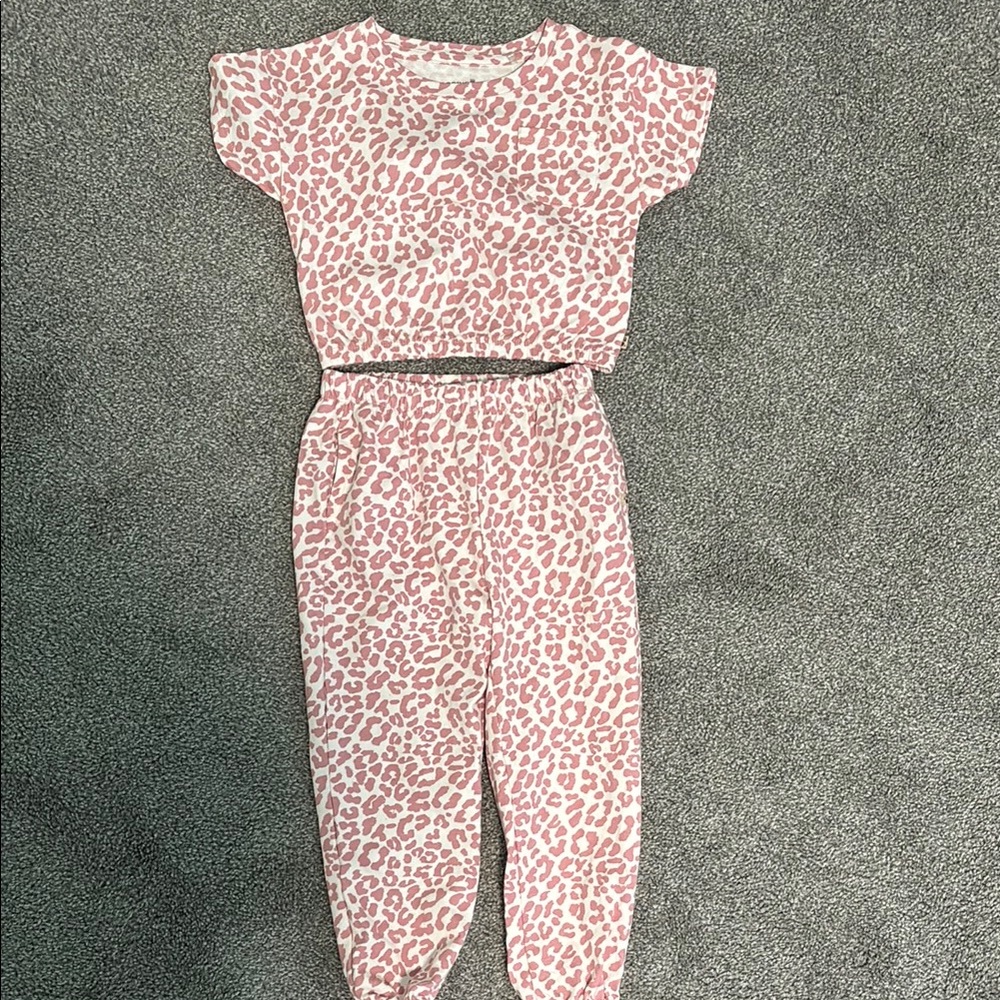 Toddler Pink Leopard Outfit Set